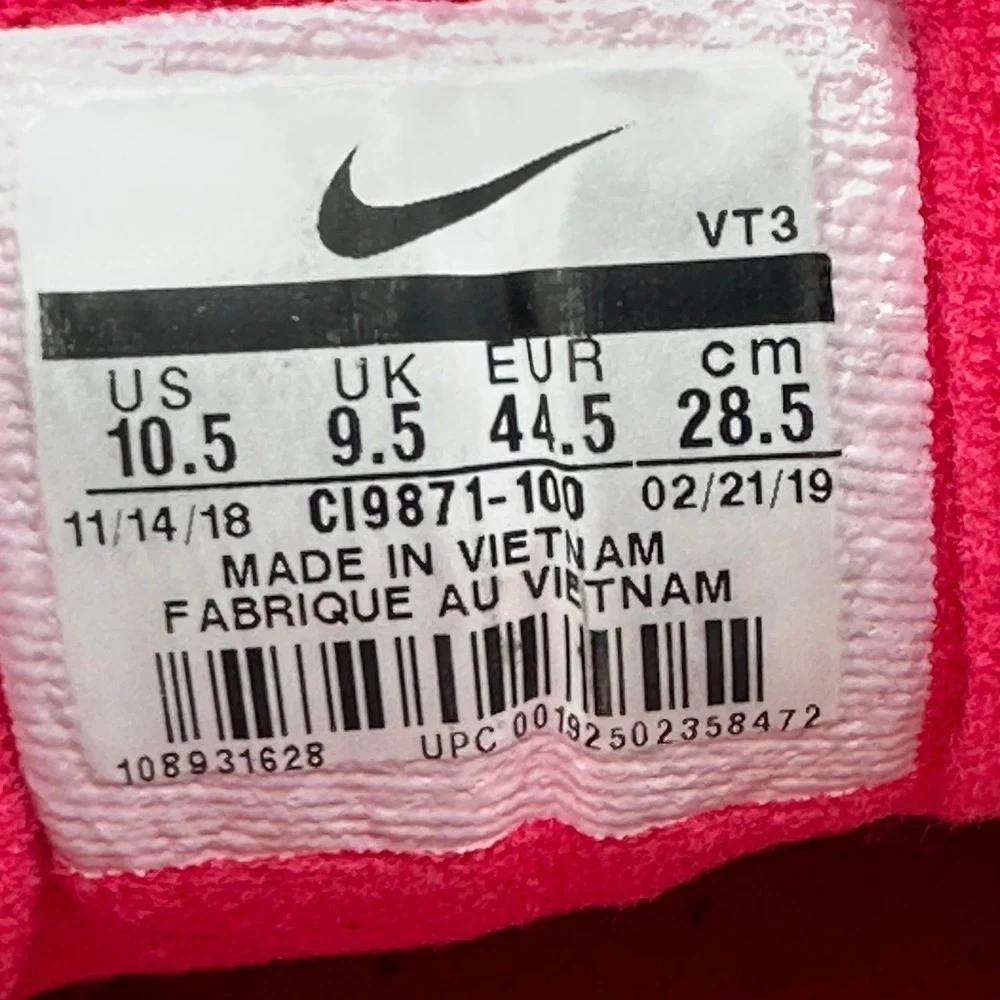 Nike CI9871-100 Mens Size 10.5 Running Shoes White Volt Pink Air Max 97 Sneakers